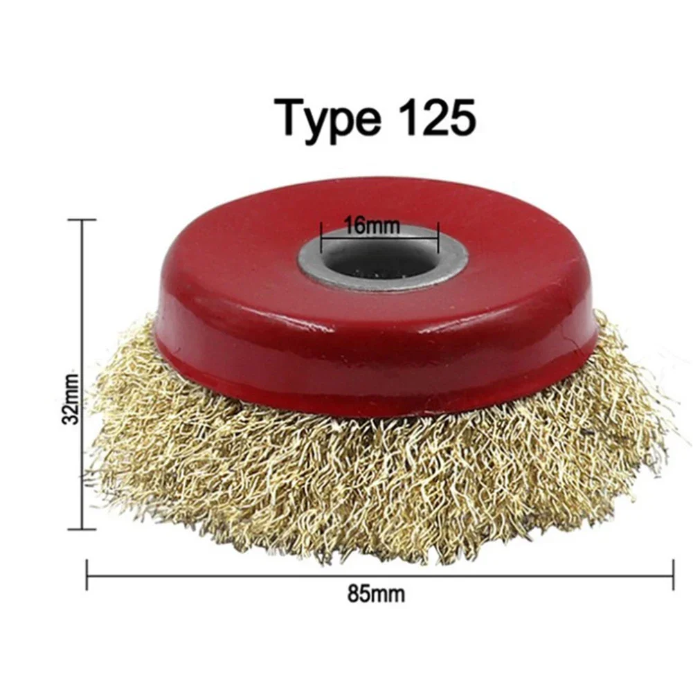 Brush Steel Wire Brush Grinding Wheel 1 * 1 PC Copper Plated Copper/Red Derusting Deburring Steel Wire For Petroleum