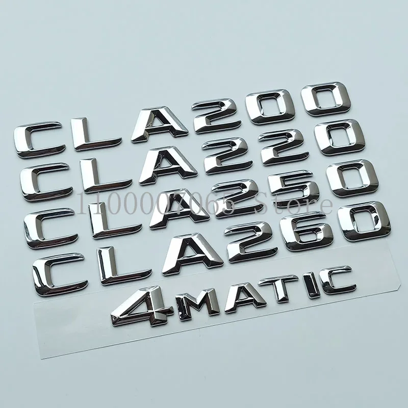 2015 Chrome Letters CLA200 CLA220 CLA250 CLA260 4Matic ABS Emblem for W117 Badge Car Trunk Nameplate Logo Sticker