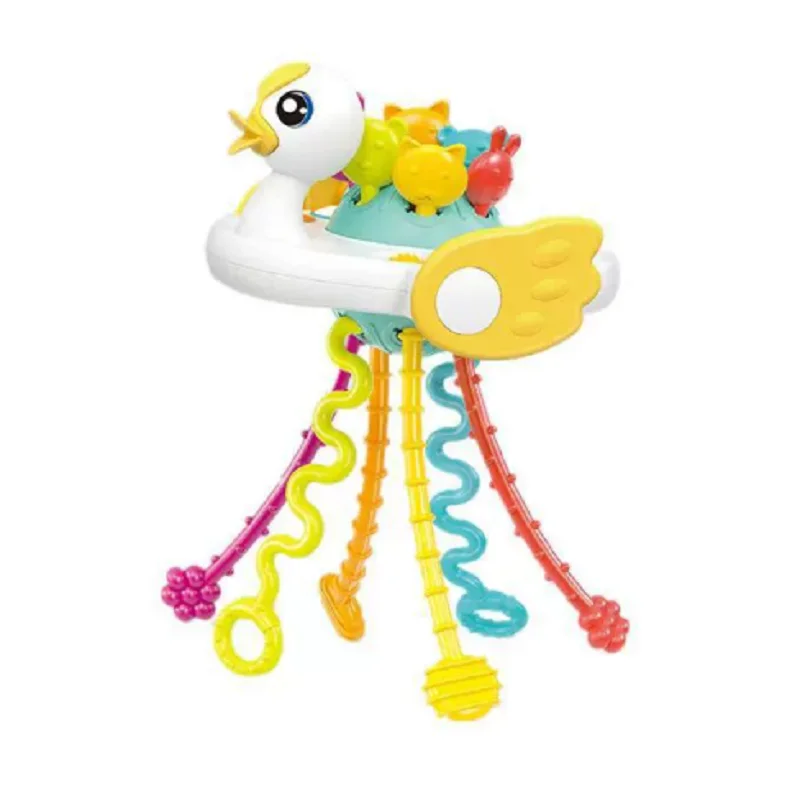 Pull String Activity Toy Sensory Teething Toy With Textured Cords Fine Motor Skills Montessori Toy Cute Astronaut  Swan Fish