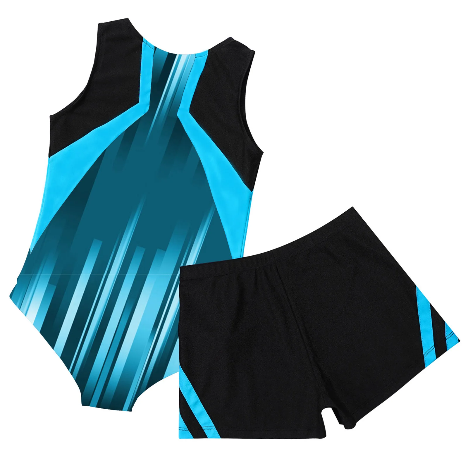 Kids Gym Leotard with Shorts Boys Sports Set Fitness Running Training Outfit Sleeveless Quick Dry Swimming Beach Pool Party Set - Image 6