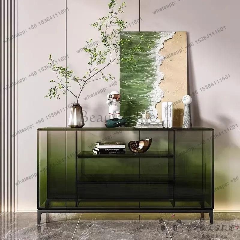 yj9 Acrylic gradual change dining side cabinet light luxury high-end living room tea cabinet shelf entrance cabinet