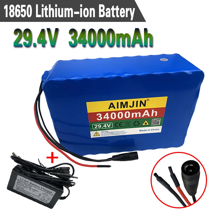 7S10P 29.4V 34000mAh 18650 Battery Lithium Ion Battery For transportation equipment Outdoor Power Supplies etc