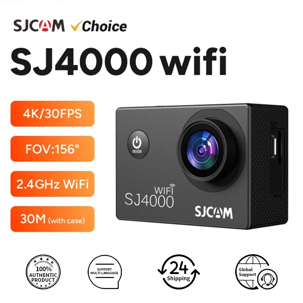 SJCAM SJ4000 WiFi Action Camera 4K FHD 30M Waterproof 2.4G WiFi 4x Zoom WIFI Sports Video Action Cameras  CamBicycle Helmet