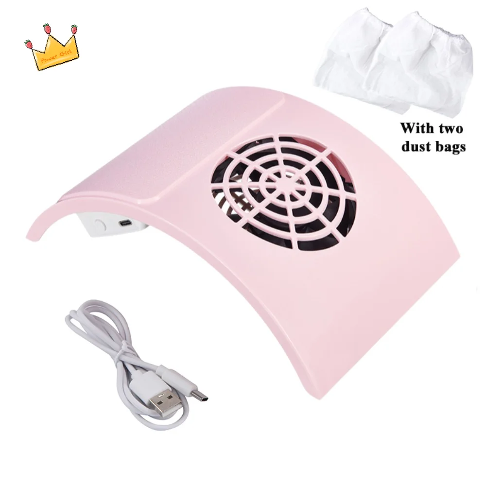 

USB Nail Dust Collector Electric Powerful Desktop Nail Vacuum Cleaner with 2 Replaceable Dust Bag Suction Fan