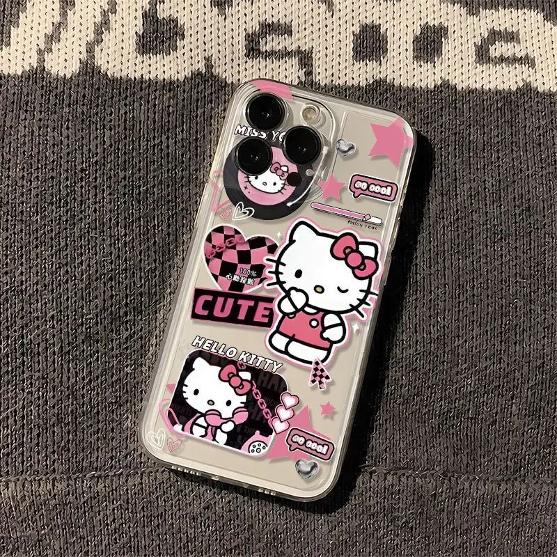 Personalized Hello Kitty Record Lovely Phone Case For iPhone 16 15 14 13 PRO MAX 11 12 13 PRO X XS XR 7 8 Plus Y2k Soft Cover