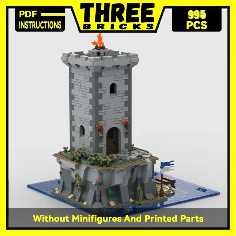 

Medieval Castle Model Moc Building Bricks Island Lighthouse Technology Modular Blocks Gifts Christmas Toys DIY Sets Assembly