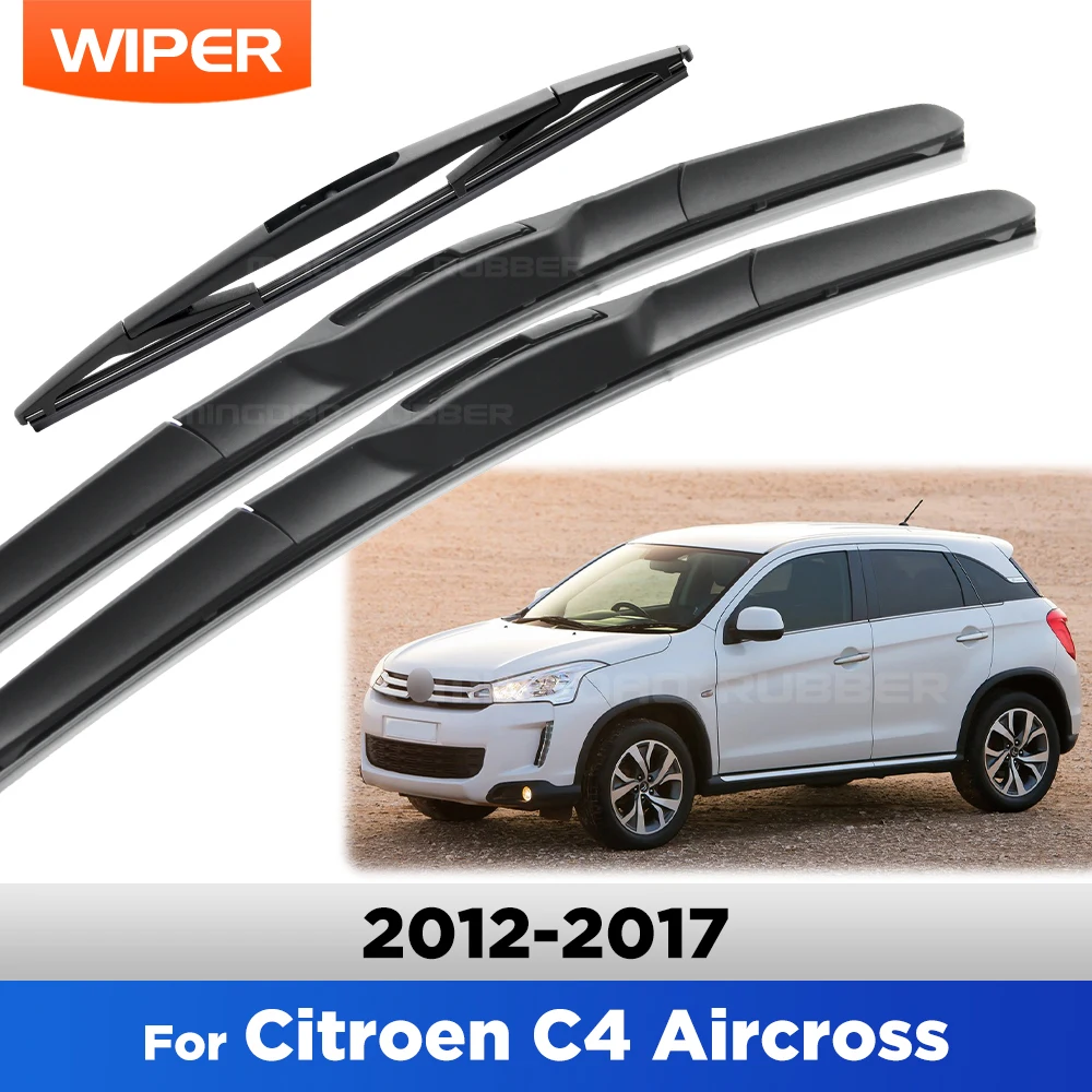 

For Citroen C4 Aircross 2012-2017 2013 2014 2015 Wiper Front&Rear Wiper Blades Windshield Windscreen Window Brushes 24"+21"+10"