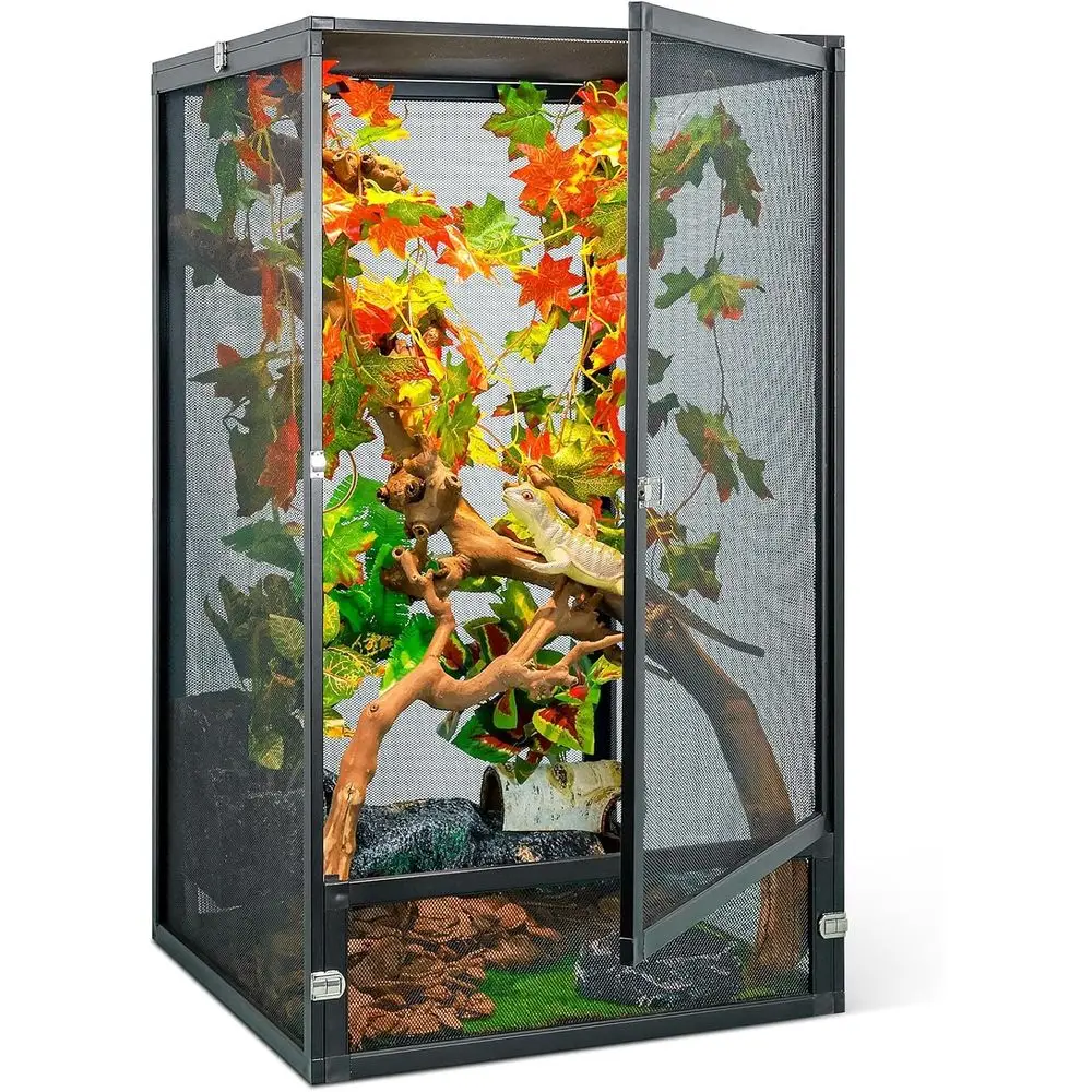 

Складной и разборный террариум для рептилий объемом 33 галлона, 360 ° Наблюдение, наблюдение за движением, взаимодействие в террариуме для гекконов или с гекконами, леопардовыми гекконами.