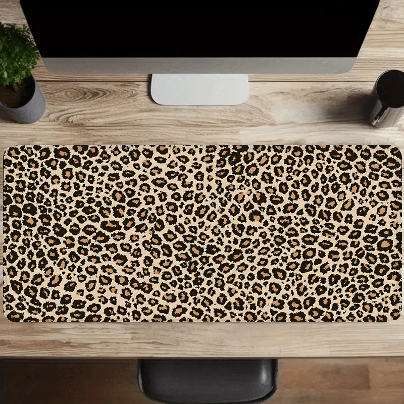 XXL Leopard Print Gaming Mouse Pad Large Desk Mat Non Slip Rubber Office Items Desk Decoration Room Mats Non Slip Pad Carpet
