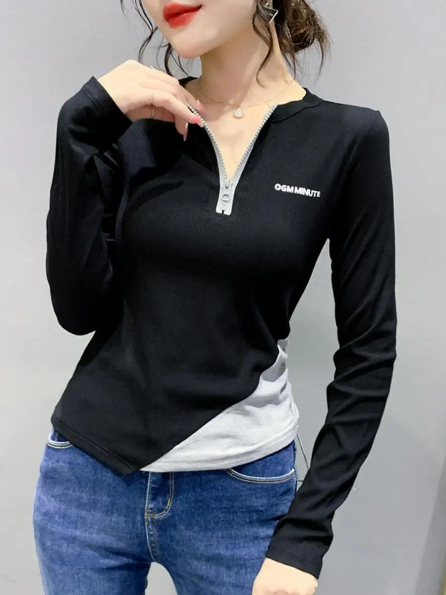 

Футболка Slim Fit Long Sve для бега, спортивная одежда, повседневный женский топ из ткани Blo Me, весна-лето