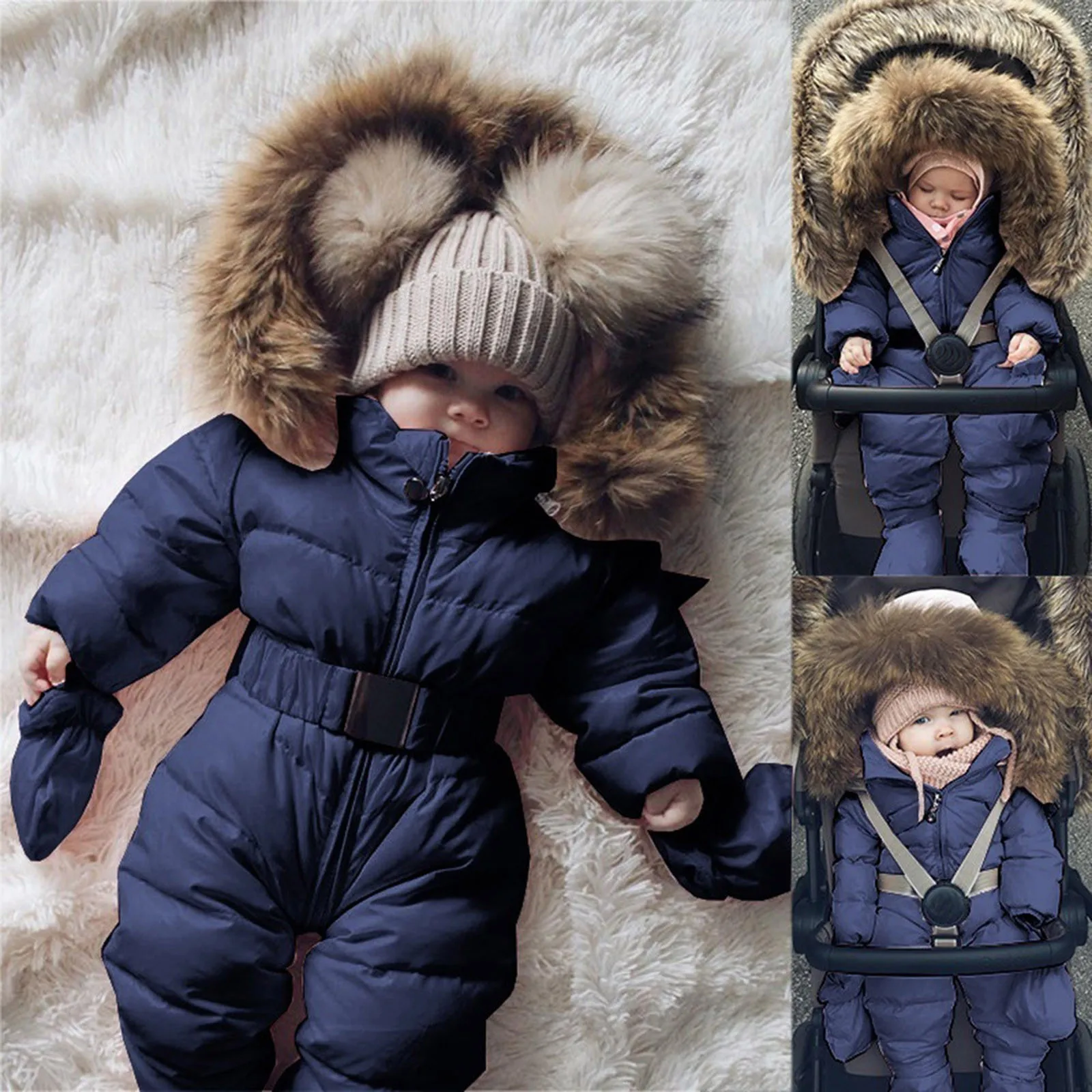 Outerwear Romper Coat Warm Infant Baby Jacket Snowsuit Girls Hooded Jumpsuit Girls Coat&jacket