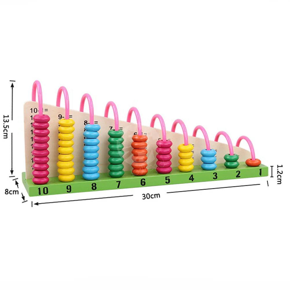 Multi-function Wooden Math Toys Chinese Abacus Colorful Counting Beads Calculation Frame Children M