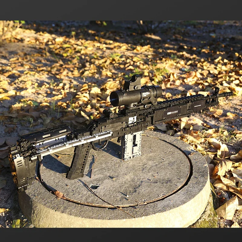 Militair Mk14 Gevechtsgeweer Simulatie Geweer Geassembleerd Bouwstenen Model Moc Leger Vuurwapen Wapens Set Jongens Speelgoed Kid Cadeau