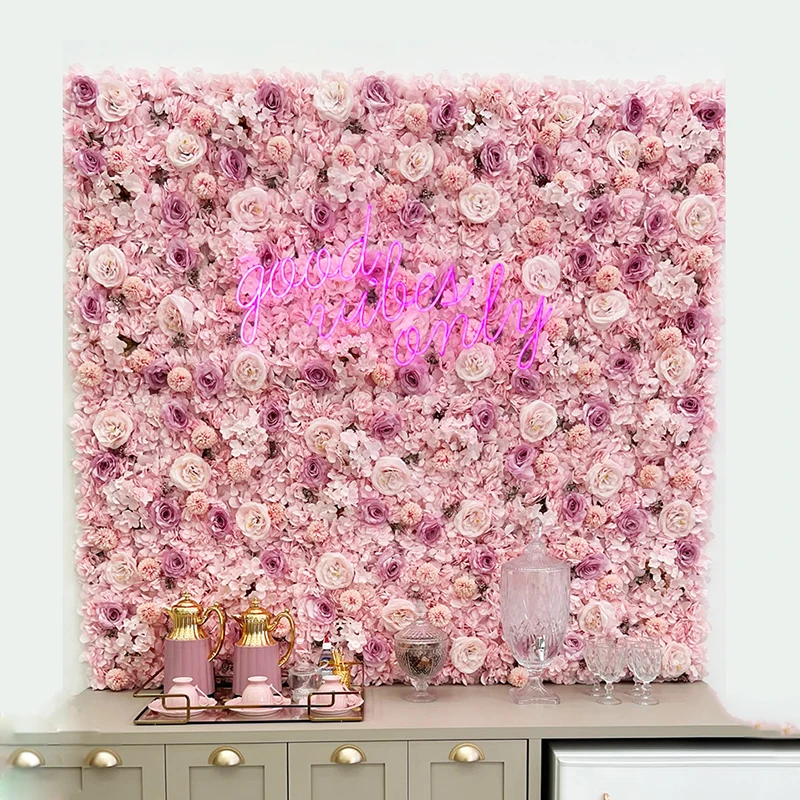 Wedding Backdrop Wall Panel Arch Decoration Artificial Flower Silk Rose Flower Wall for Mariage Baby Show Party Home Decor
