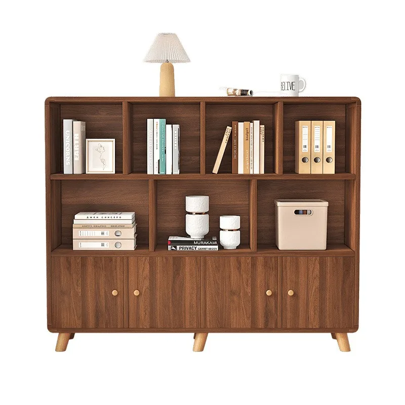 

Solid wood bookshelf children's rounded corner bookcase floor shelf
