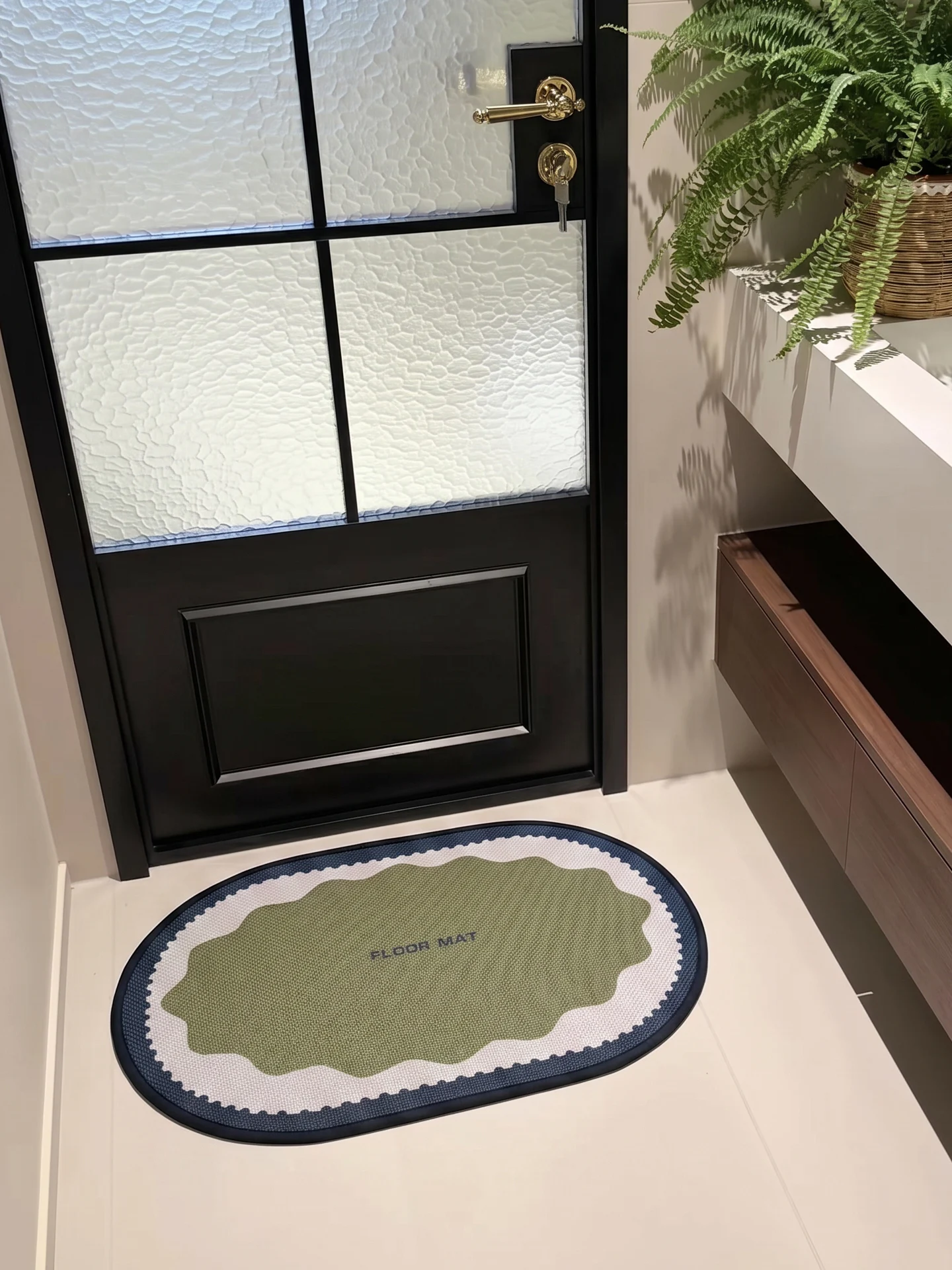 Bathroom Rug Bathroom Absorbent Mat Toilet Entrance Anti-Slip Foot Mat Artificial Linen Hand Washable Quick Dry Pad