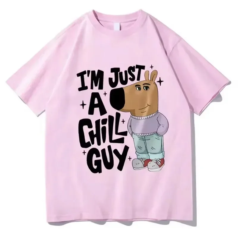 Camiseta Just A Chill Guy Meme de algodón de alta calidad para hombres y mujeres, camiseta clásica de Anime Kawaii Punk Harajuku Vintage Grunge de los años 2000