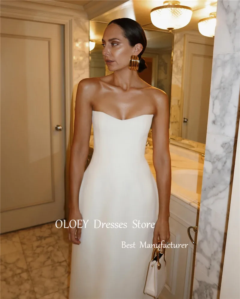 OLOEY Simple A Line abiti da sposa abito da festa formale donna lunghezza del pavimento morbido Sweetheart abiti da sposa su misura Plus Size