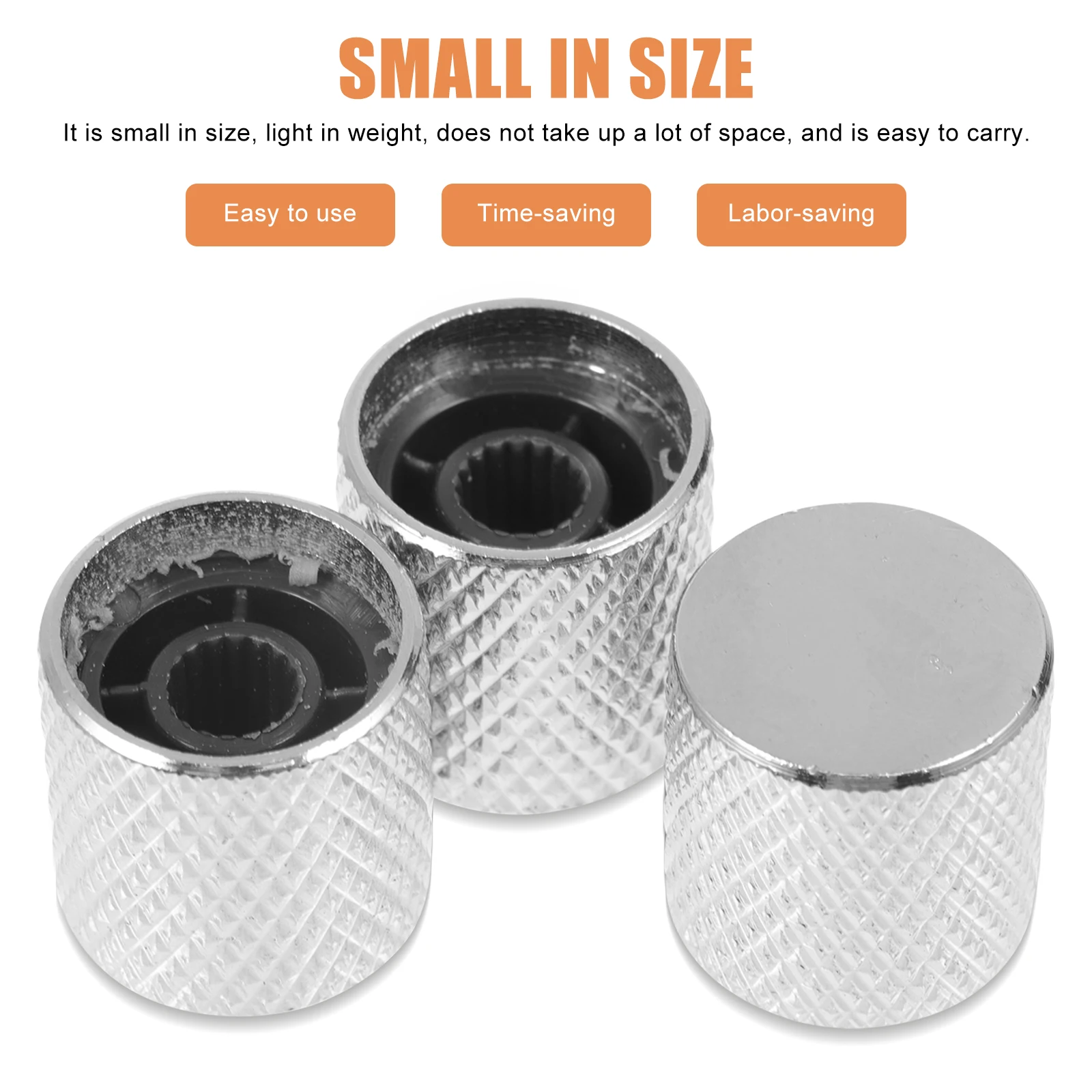 

3 Pcs Bass Guitar Accessories Volume Button Knobs Tool Creative Electric Simple Silver