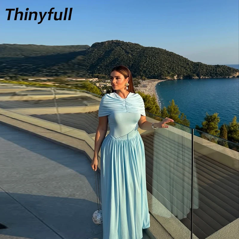 

Thinyfull A-line Arabic Prom Dress Elastic Satin Evening Dresses Dubai Long 2025 Formal Occasion Gown Robe De Soirée Customized