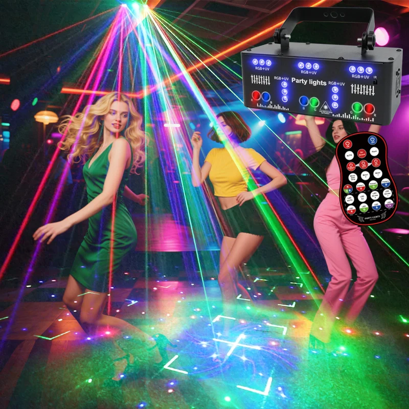 زينة عيد الميلاد Led ديسكو حفلة عيد الميلاد ضوء 15 عيون تحديث 21 عيون أضواء الليزر ل DJ Led مصباح إضاءة الحفلات المنزلية #4