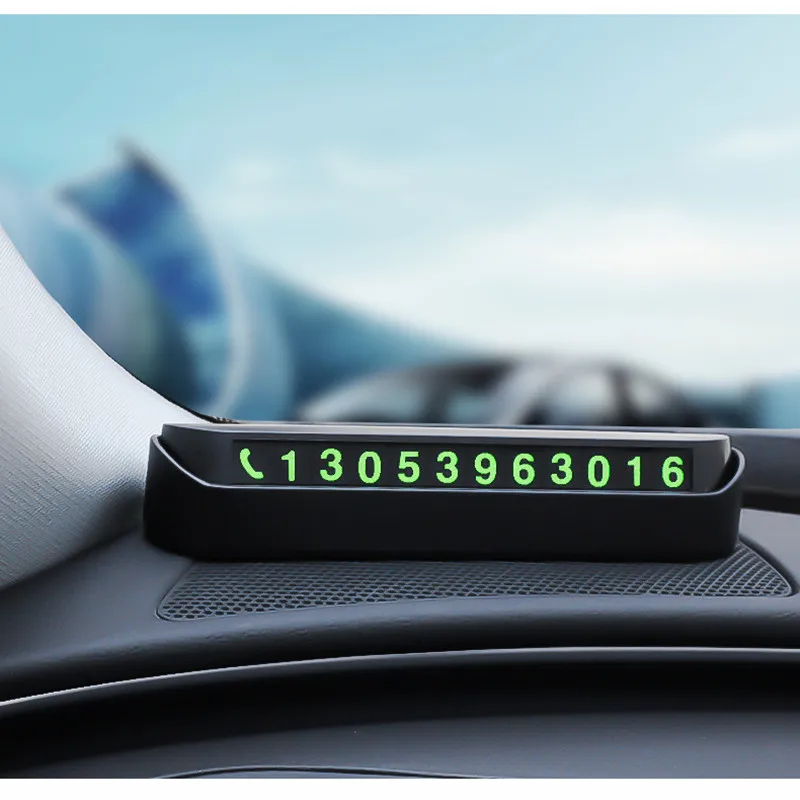 سيارة مؤقتة بطاقة ركن السيارة ملصق السيارات رقم الهاتف بطاقة لوحة الرقمية وقوف السيارات رقم حامل علامة توقف السيارة التصميم الداخلي للسيارة #2