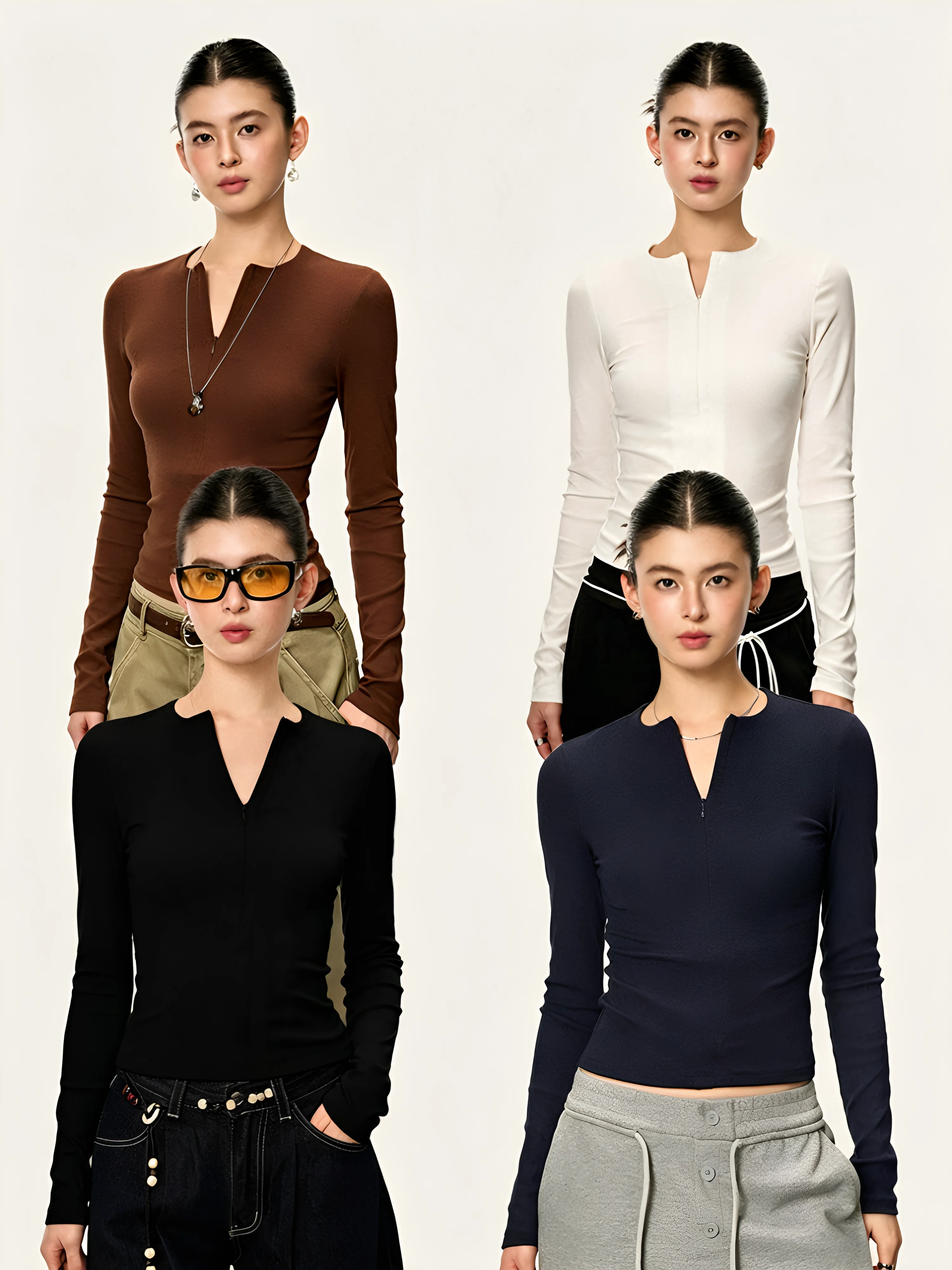 Slim Fit Long Sleeve Base Shirt Women's Spring Autumn New Style plus Size Fat M Inner Wear Shoulder T-Shirt Top