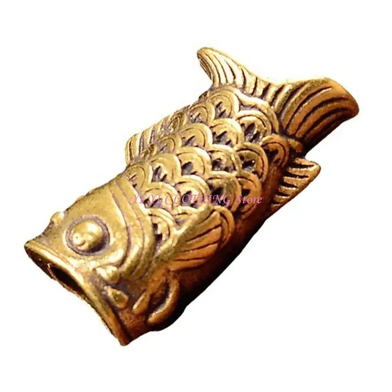 N5kf Elaborate perle metallo carpa ciondolo per paracord e gioielli che creano buco
