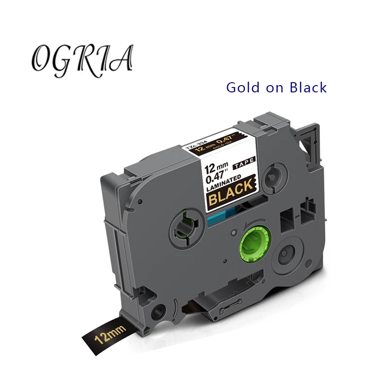 10 PK OGRTA   For Brother Tape,Gold on Black Tze334 TZE334 12MM Tape  P-Touch Label Tape For Brother P-touch PT-D200 label Maker