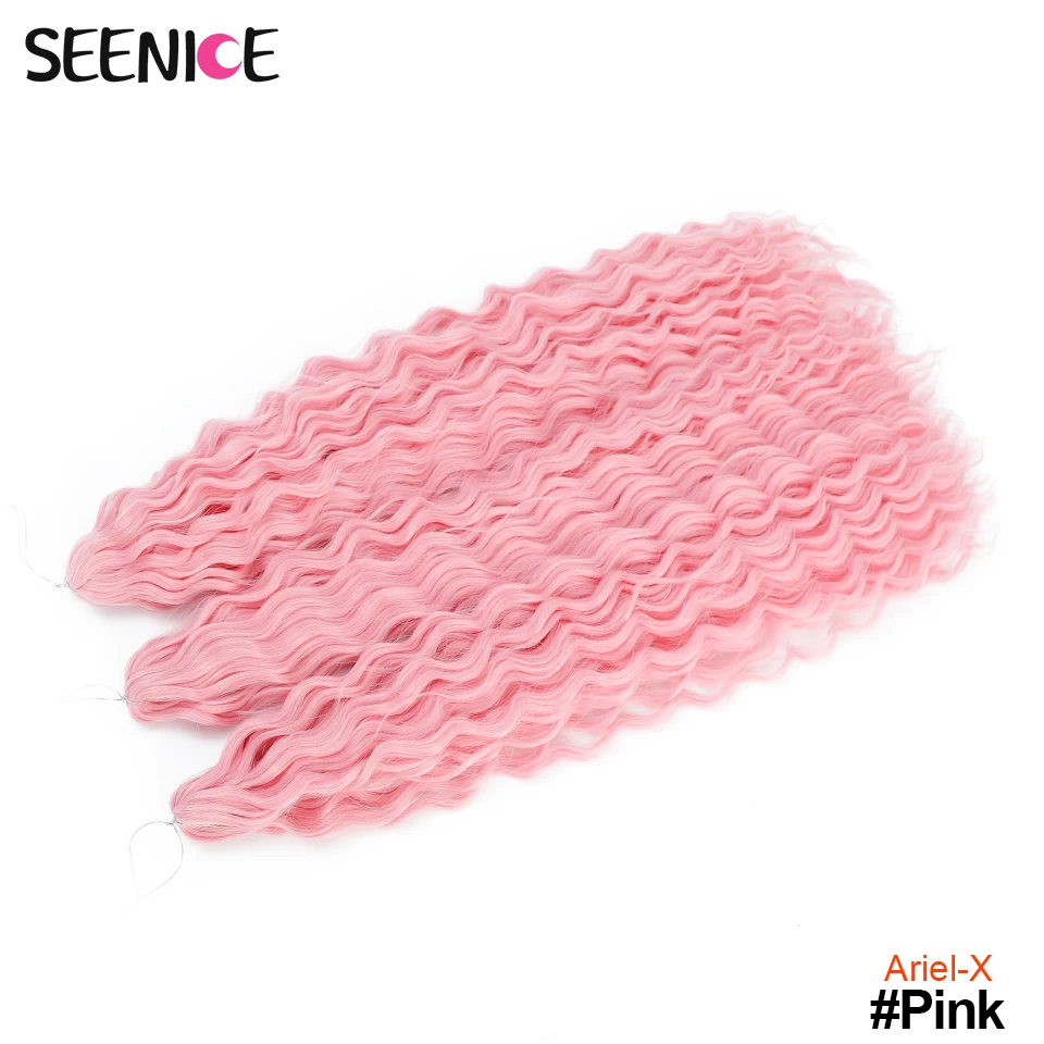 Ariel Curl Haar Synthetische Wasser Welle Twist Häkeln Haar Afro Locken Häkeln Zöpfe Ombre Rosa Flechten Haar Verlängerung Für Frauen