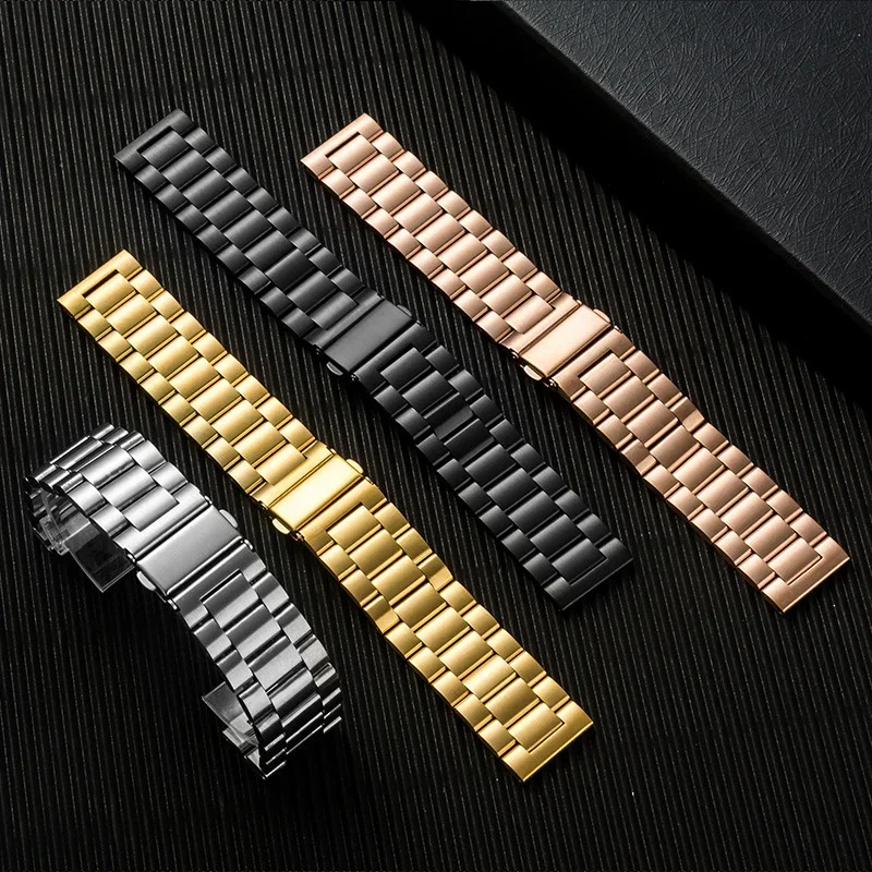 18mm Watch Band Stainless Steel Watch Strap Replacement For Smartwatch Quick Release Traditional Watch for Samsung Galaxy