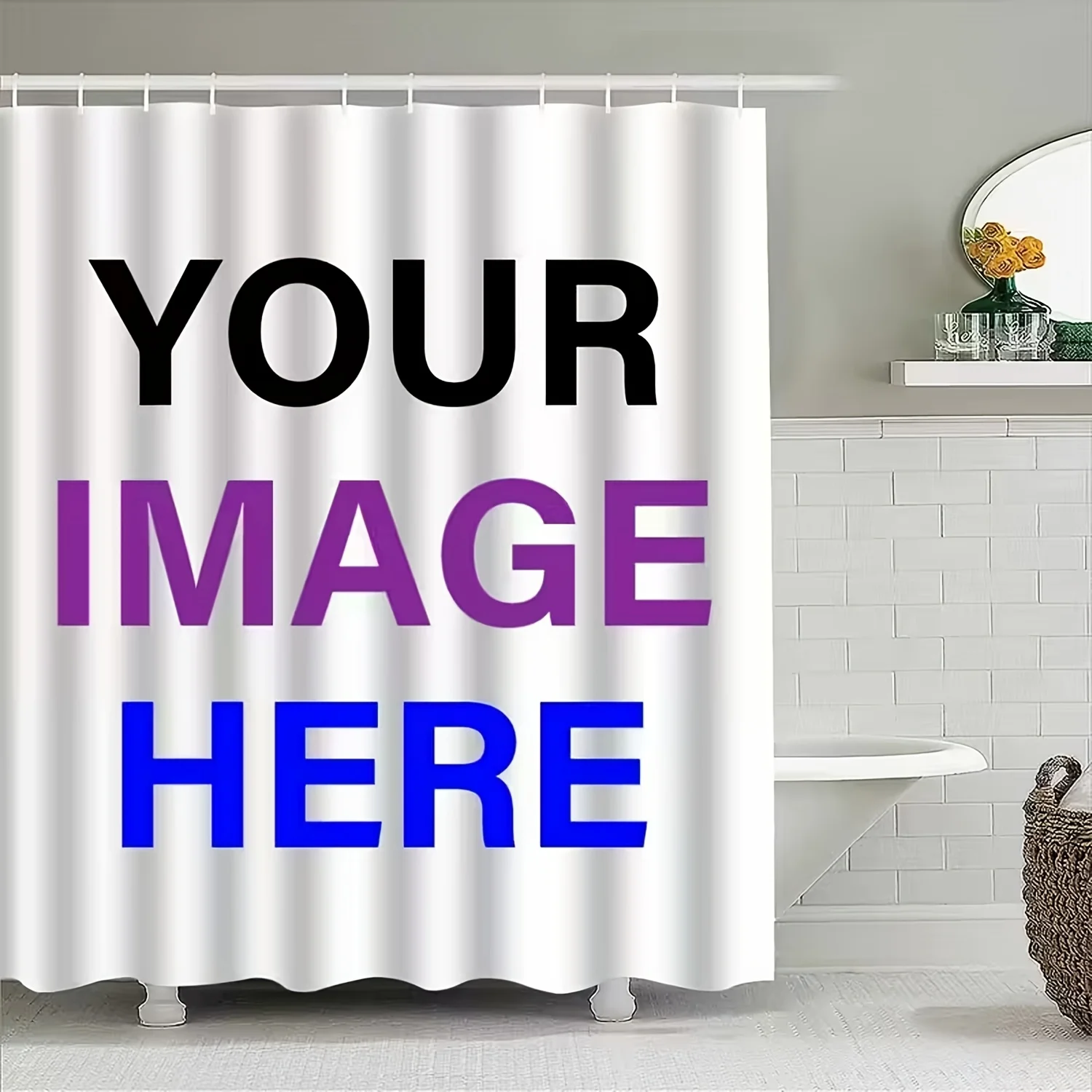 Farmhouse Custom Photo Shower Curtain DIY Personal Image Printing Mildew Proof Bath Curtain With Complete Hooks For Bathroom Int