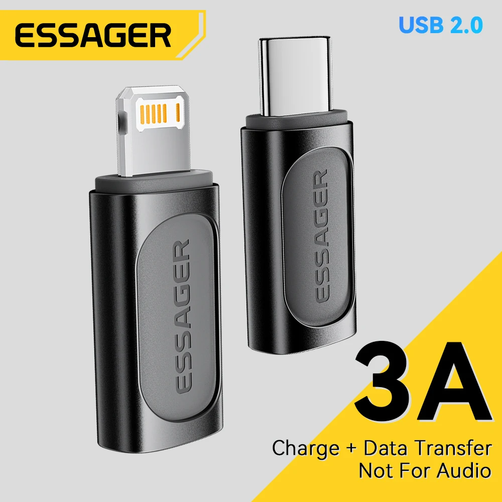 Essager نوع C إلى الإضاءة OTG محول IOS أنثى إلى USB C ذكر موصل PD 20 واط شحن سريع آيفون 16 15 14 13 12 برو ماكس