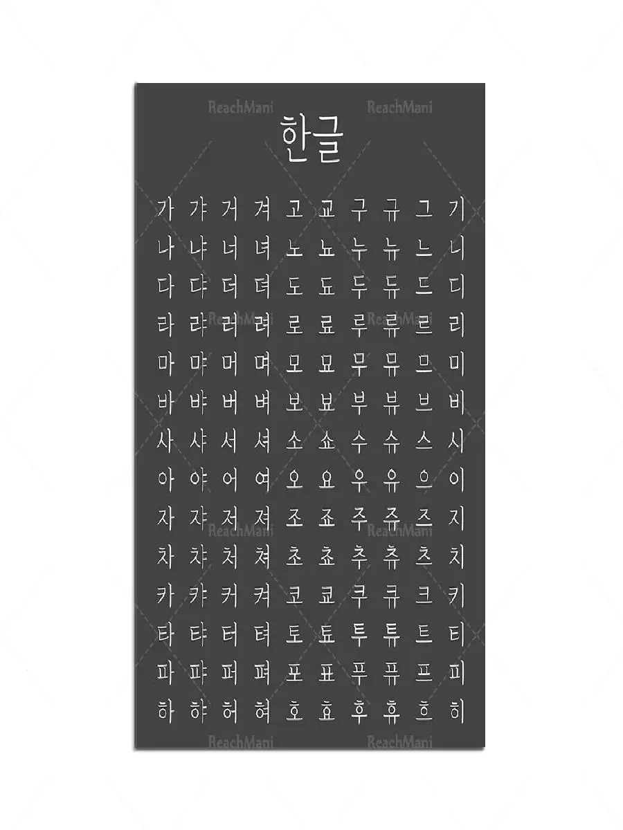 Korean Alphabet Typography Poster Consonant  Vowel Chart Basic Pronunciation Guide Vocabulary Learning Wall Decor  Ideal for Lan