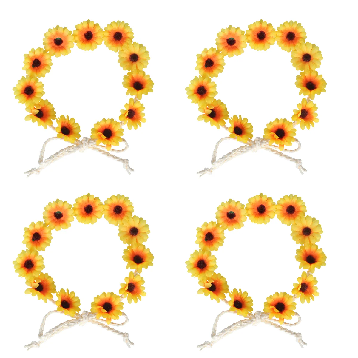 

8 Pcs Hair Bands for Children Sunflower Yellow Clip Decor Accessories Floral Hanging Rope Chain Headwear Flowers