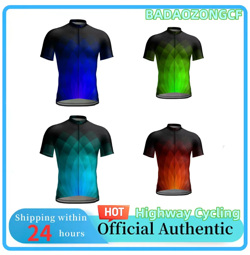 Comfort Fit Cycling Jersey Men Short Sleeve Bike Clothing Mountain Highway Cycling Shirt 3 Pocket