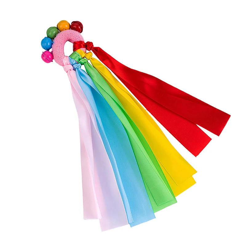 1 pz nastro da polso per bambini sport di squadra pompon cheerleader grande partita pom club puntelli da ballo braccialetto elastico con corda elastica