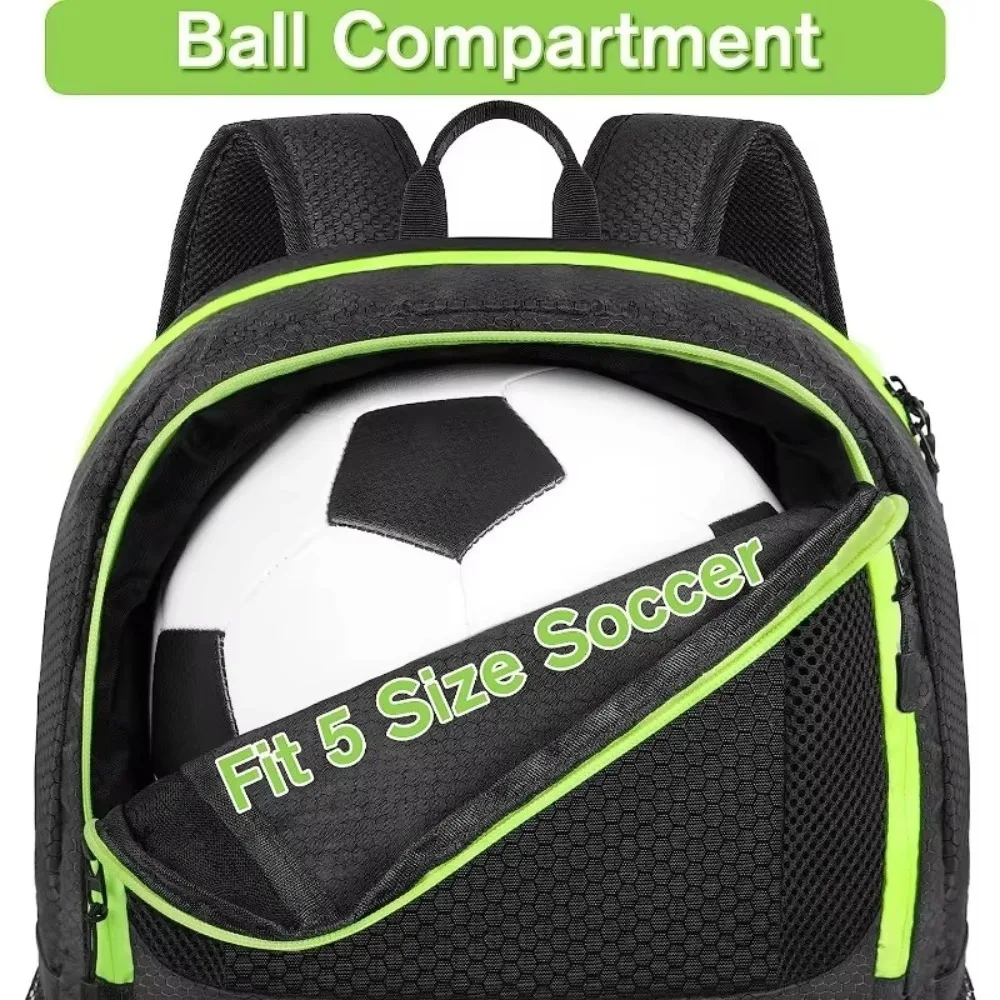 Unisex Soccer Bag Waterproof with Ball Holder Shoe Compartment Soccer Backpack Breathable Durable Sport Equipment Bag