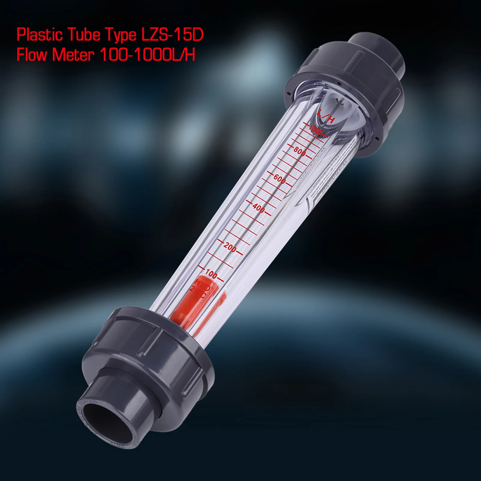 Plastic Tube Type 100‑1000L/H Water Flow Meter Flowmeter LZS‑15D Instantaneous Flowmeter