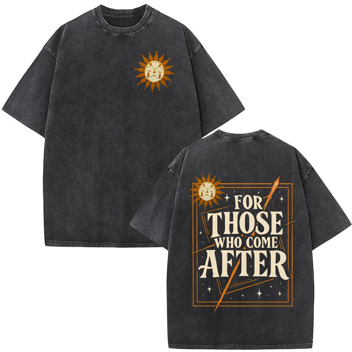 Vintage Washed Game Esquie Clair Obscur Expedition 33 For Those Who Come After T Shirts Men Women Oversized Short Sleeve T-shirt