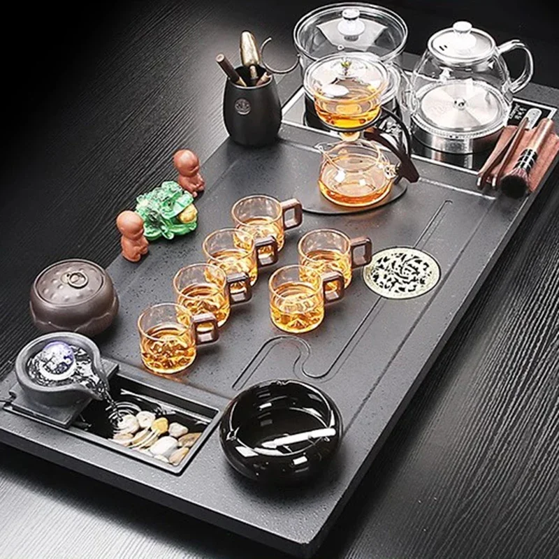a*-Serving Wooden Tea Tray Coffeeware Decorative Luxury Ceramic Accessories Table Tea Tray Glass Ceremony Home Products/.