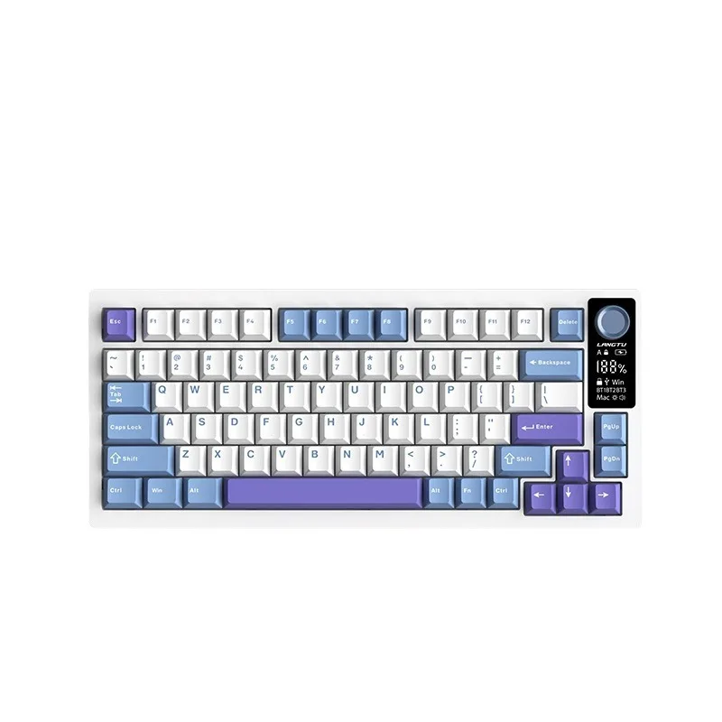 Langtu Lt75 klawiatura mechaniczna 3 tryby 80 klawiszy przewodowy/bezprzewodowy/Bluetooth PBT RGB uszczelka dostosowana klawiatura do gier