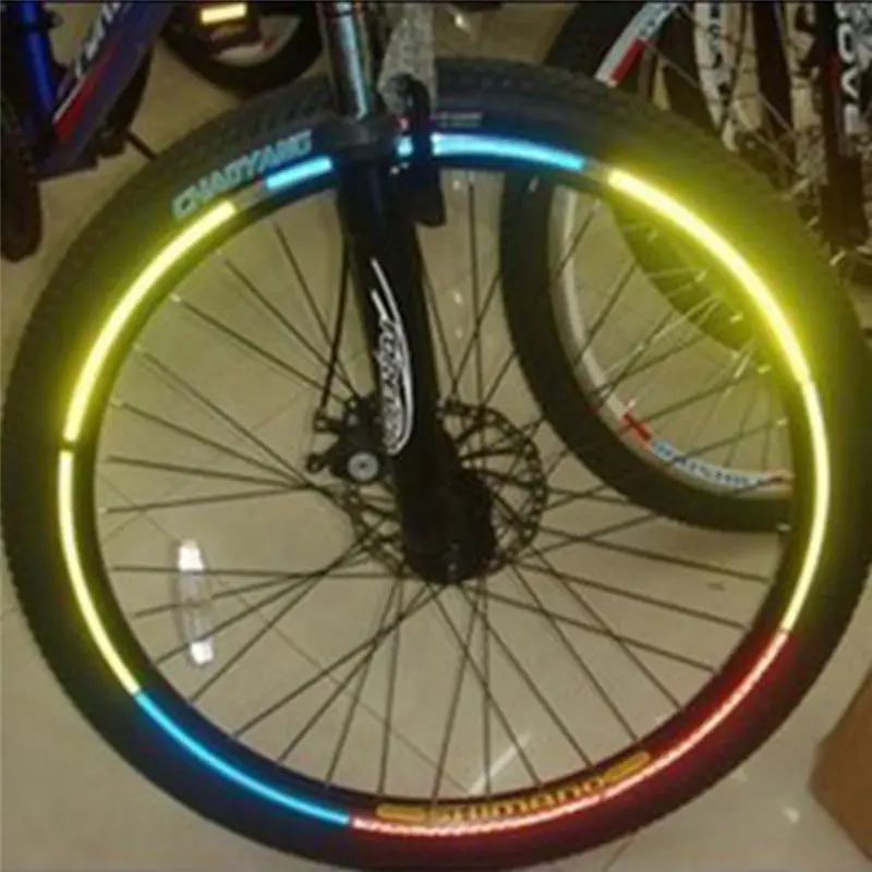 

Oct.593 Mountainous Bicycle Steel Rim Reflective Stickers Rim Stickers Riding Equipment Accessories Car Warning Tape(Blue)
