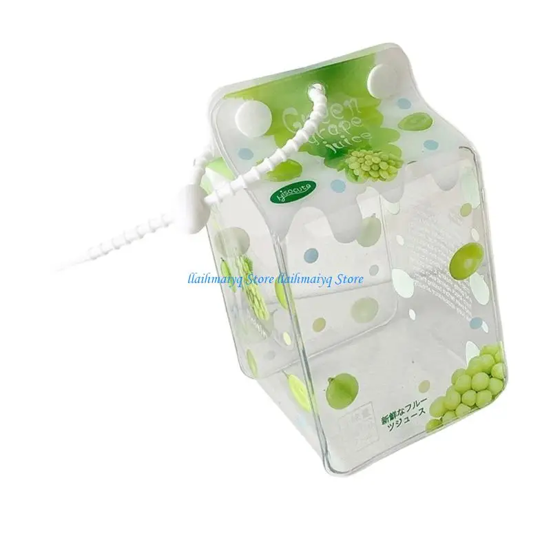 573B Stylish Translucent Milk Box Design Purse Clear Figure Display Bag for Women