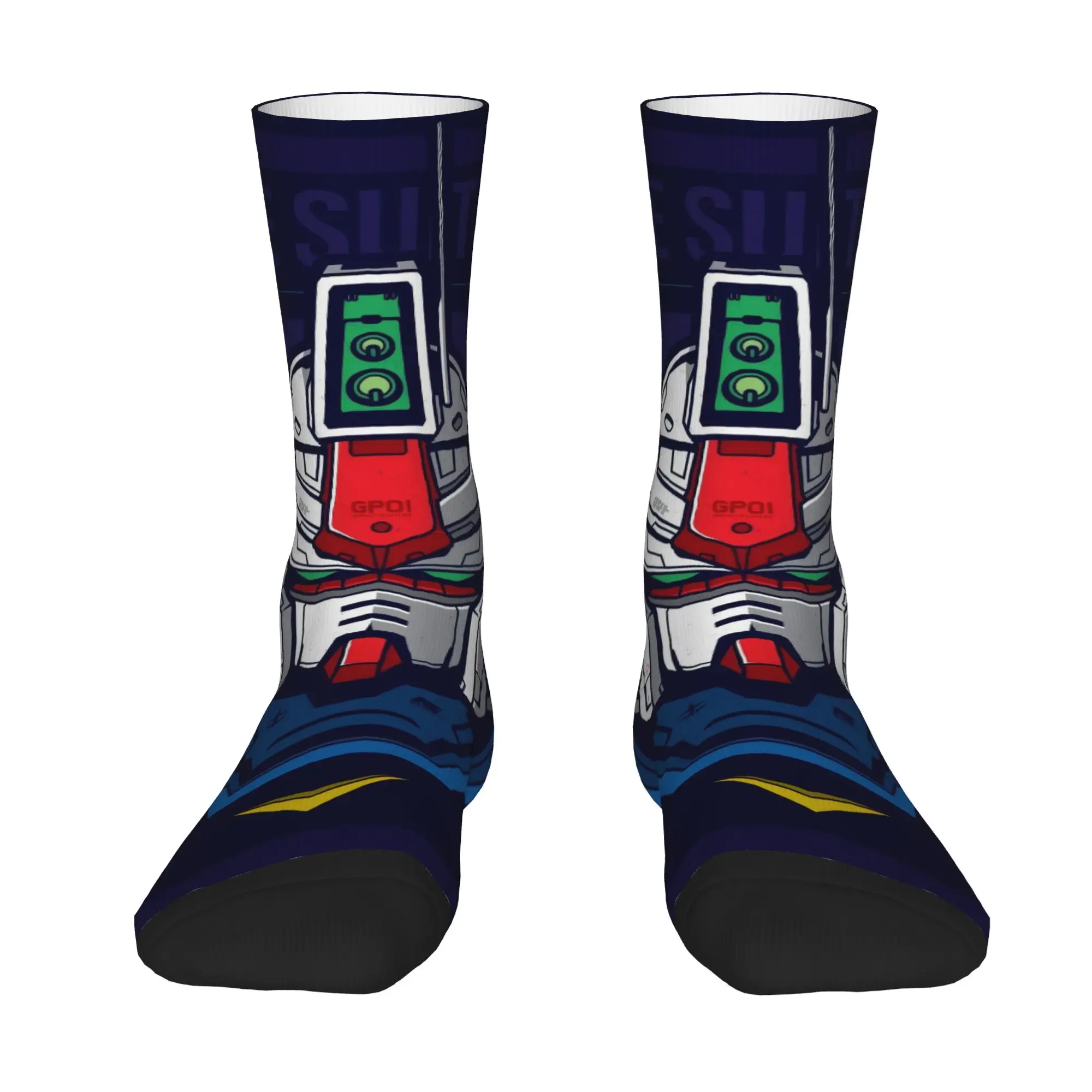 Funny Sock BANDAI Gundam 7 Harajuku Seamless Pattern Printed Men Socks Casual Men's Socks
