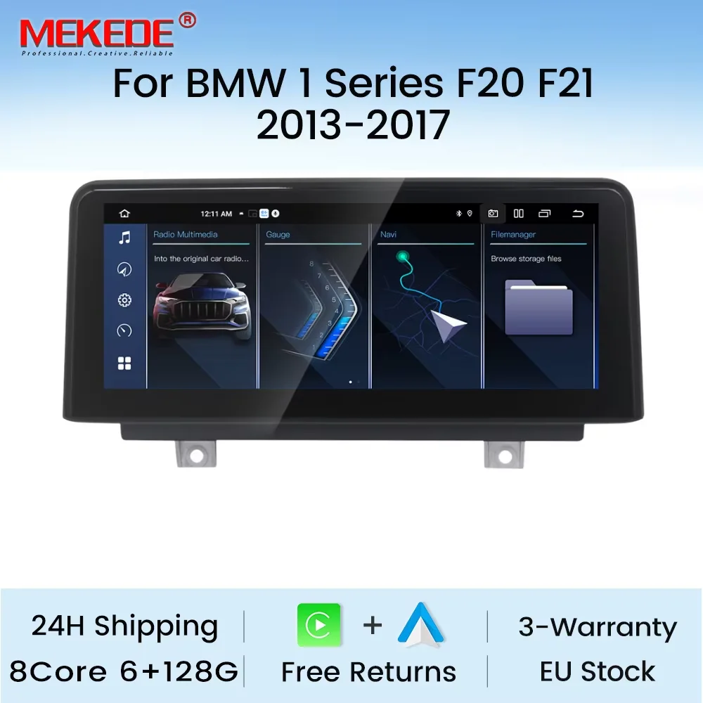Sistema di navigazione intelligente MEKEDE per BMW Serie 1/2 F20 F21 F22 F23 con sistema NBT, autoradio multimediale, GPS, CarPlay wireless e Android Auto