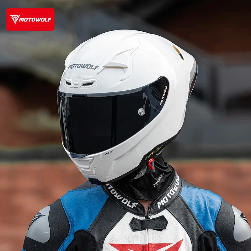 Motorcycle Helmet Full Face Summer Four Seasons Large Spoiler DOT Approved Racing Helmet Lightweight Breathable Unisex Durable
