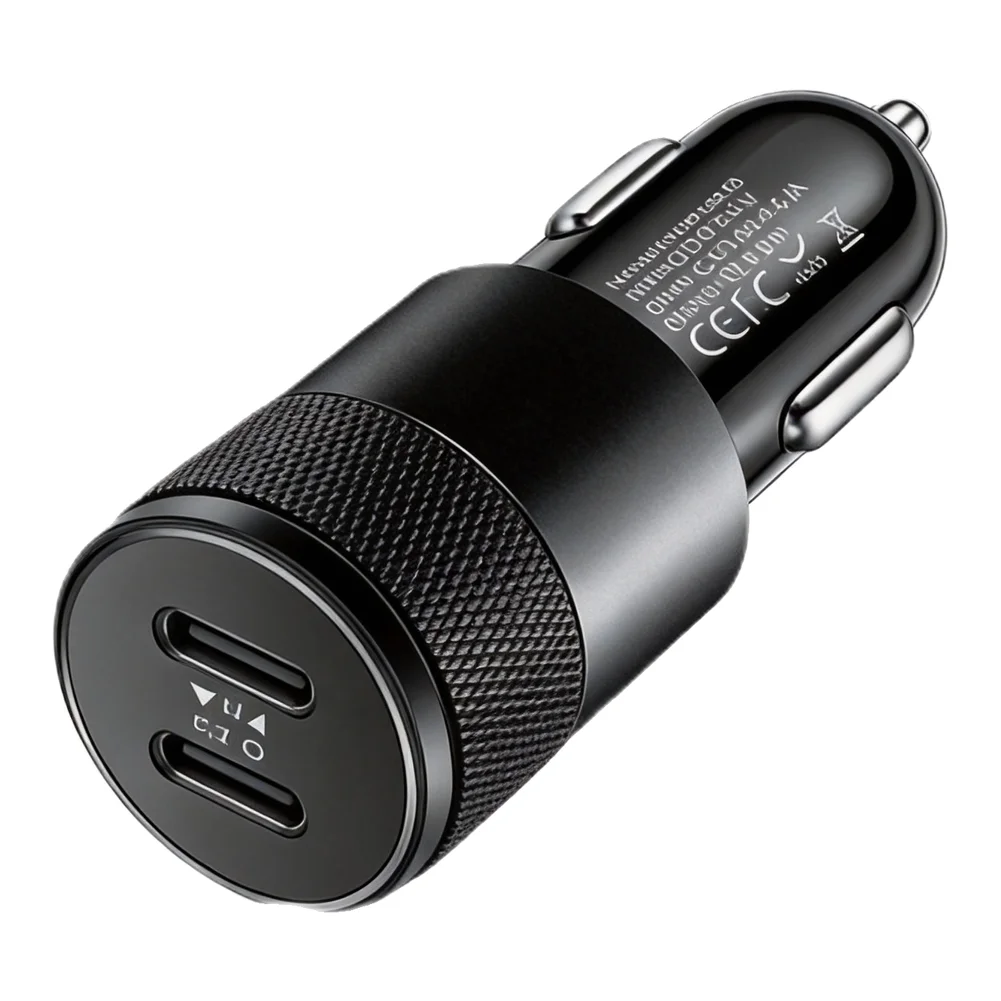 In-car Charging USB-C Car Charger 2.4A Car Charger Car Charger 2.4A Output Two USB-C Ports Space-saving Design