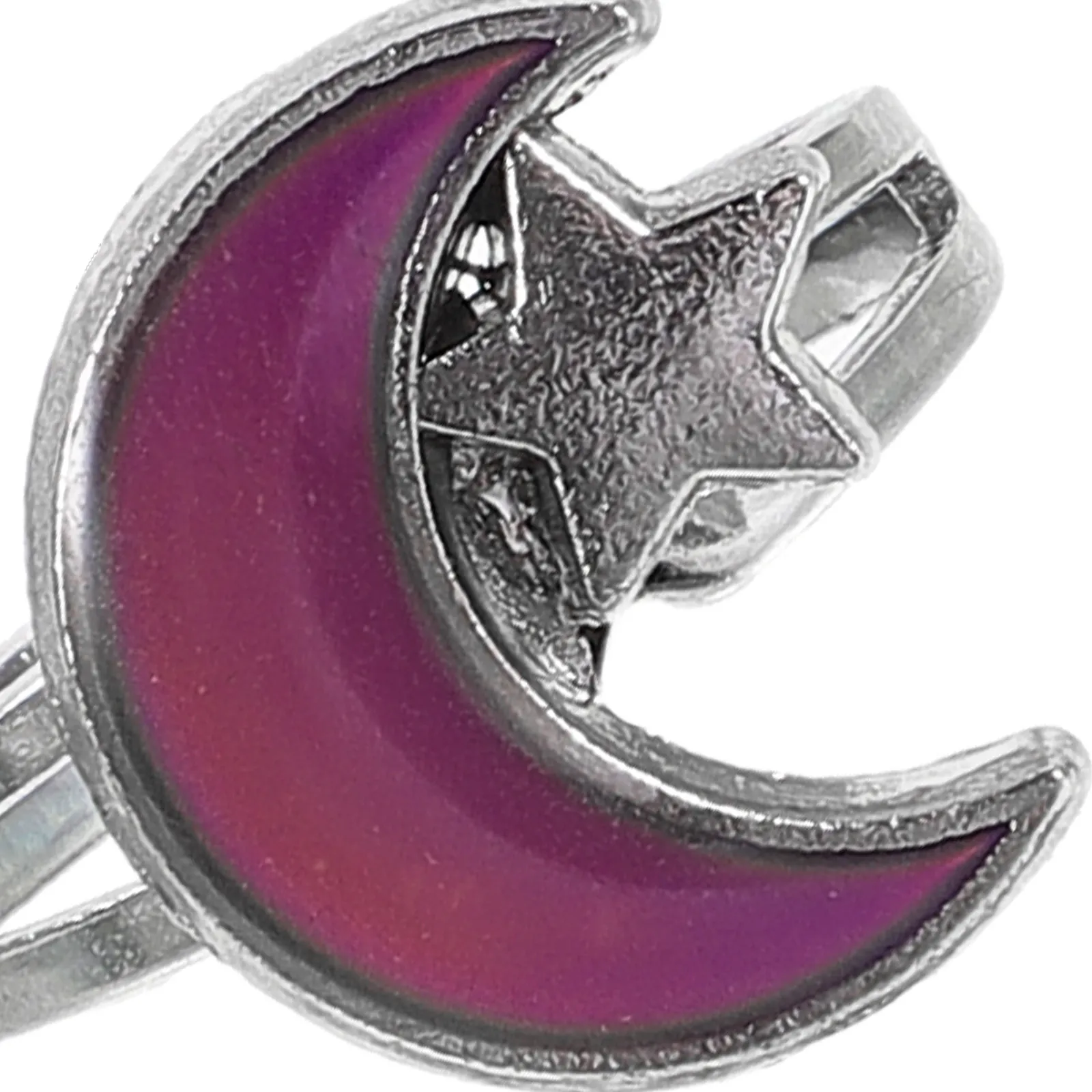 Moon and Star Mood Ring for Women Color Changing Temperature Sensitive Adjustable Fit Hypoallergenic Fashion Jewelry Ring