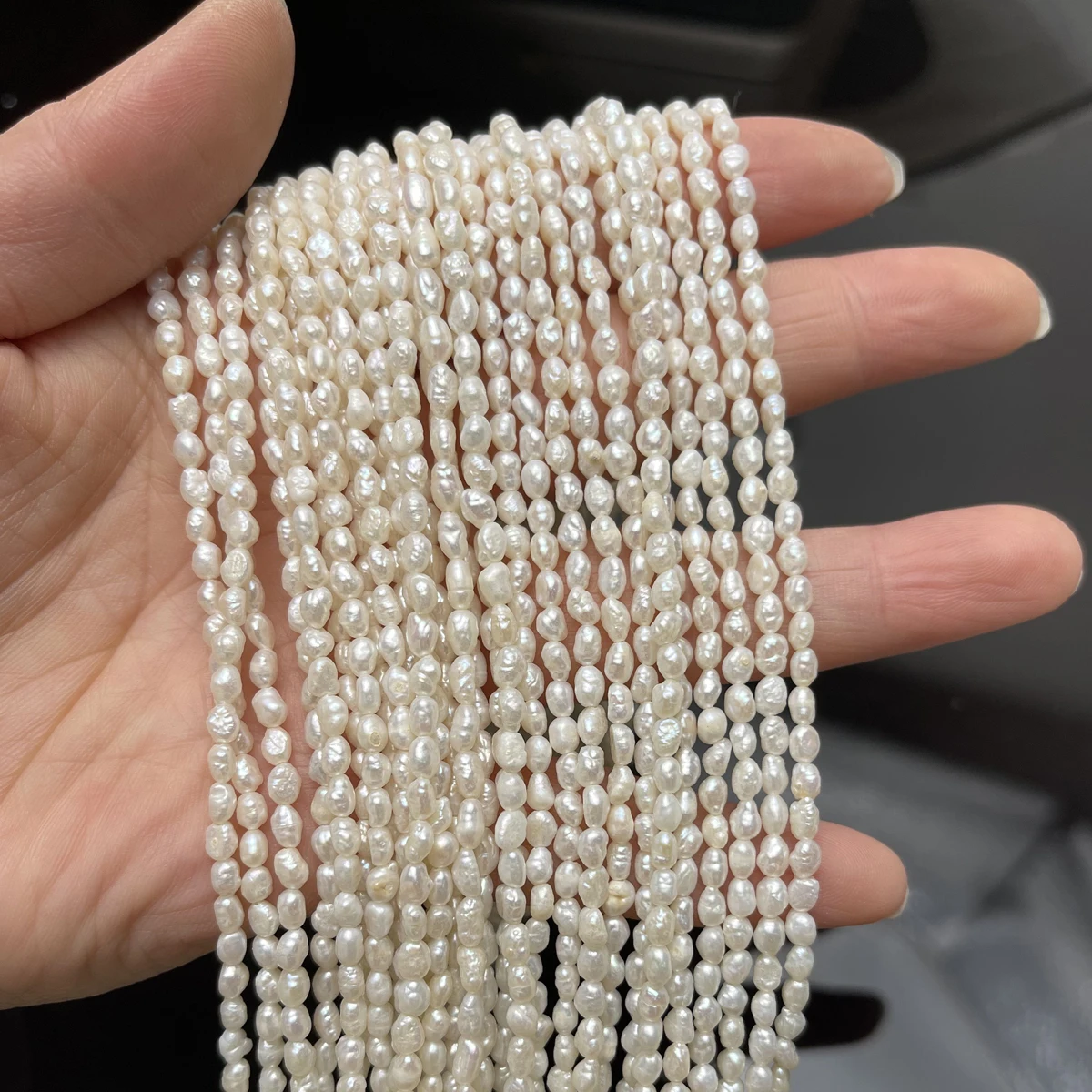 1,8-2 mm AA natuurlijke zoetwater kleine nabij ronde kraal parel geïsoleerde sieraden maken DIY ketting armband accessoires bruiloft vrouwen